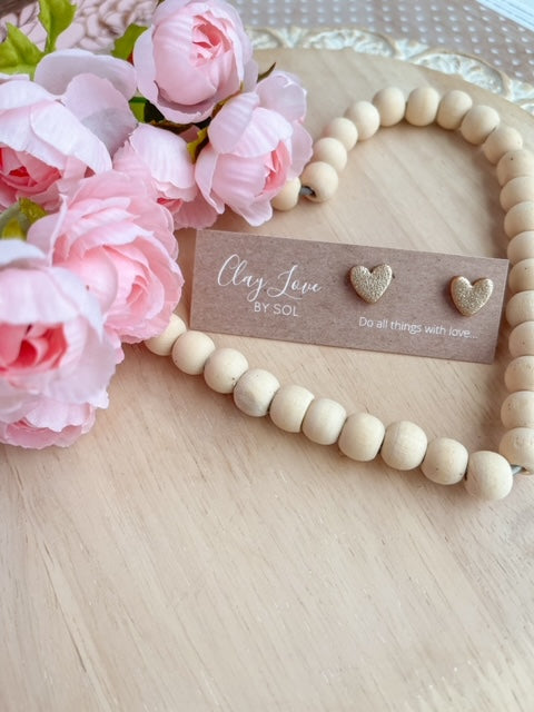 Golden Heart Studs