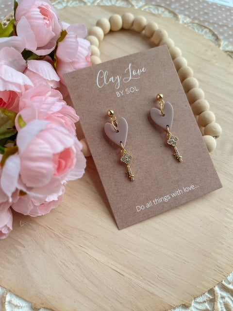 Key to My Heart Dangle Earrings