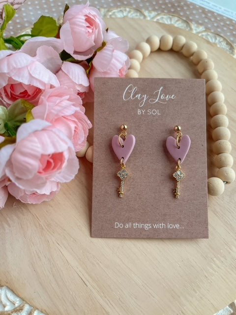 Key to My Heart Dangle Earrings