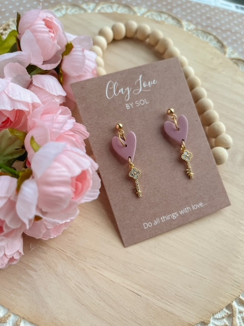 Key to My Heart Dangle Earrings