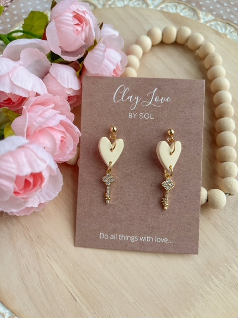 Key to My Heart Dangle Earrings
