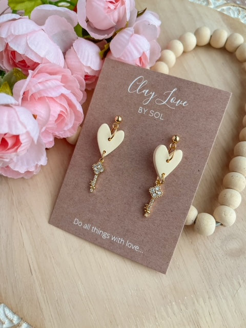 Key to My Heart Dangle Earrings