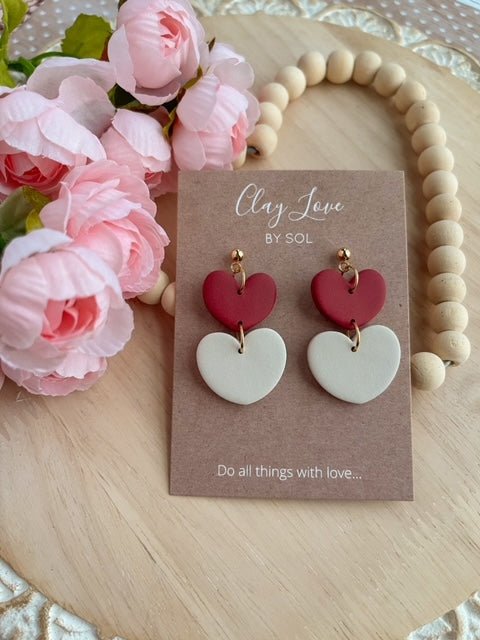 Two of Hearts Dangle Earrings