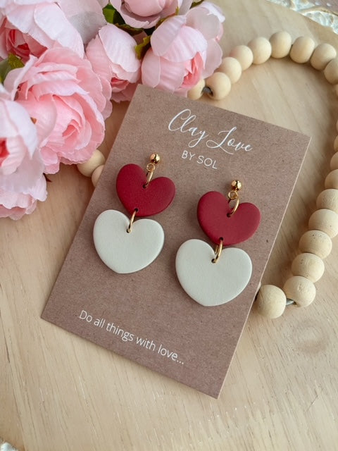 Two of Hearts Dangle Earrings