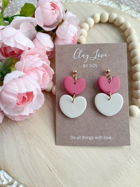 Two of Hearts Dangle Earrings
