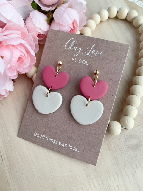Two of Hearts Dangle Earrings