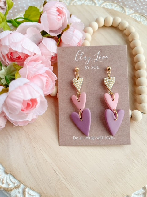 Three in One Big Heart Dangles