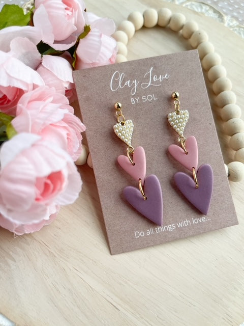 Three in One Big Heart Dangles