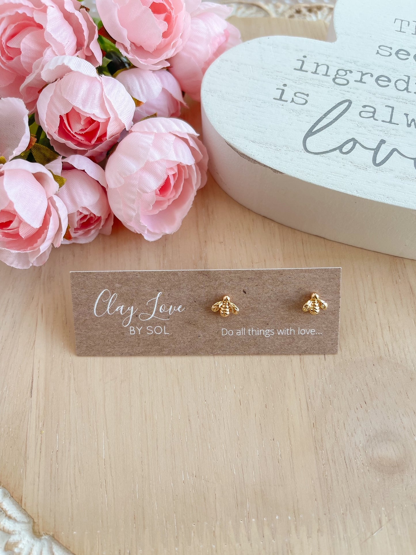 Gold-plated Bee Studs