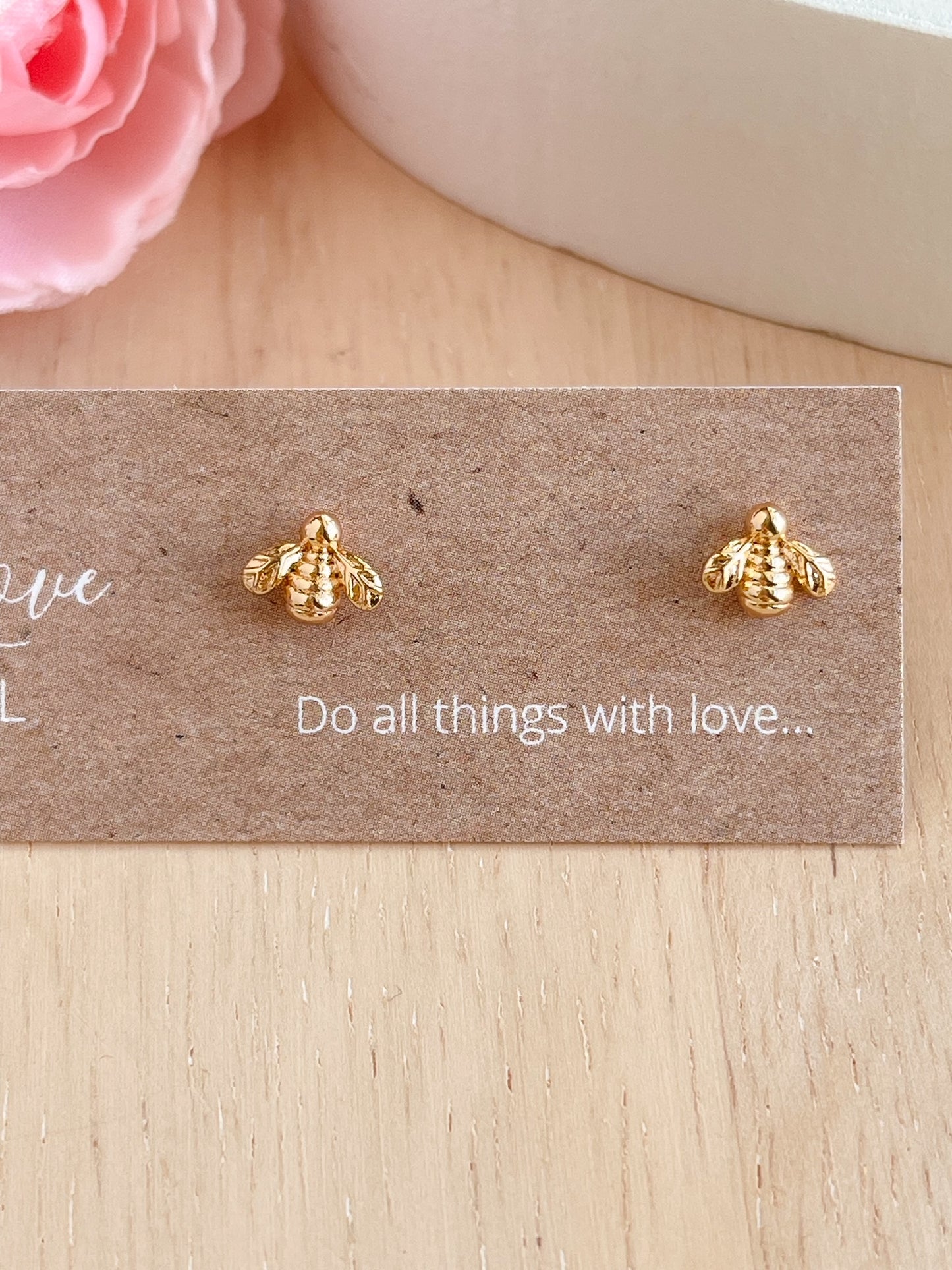 Gold-plated Bee Studs