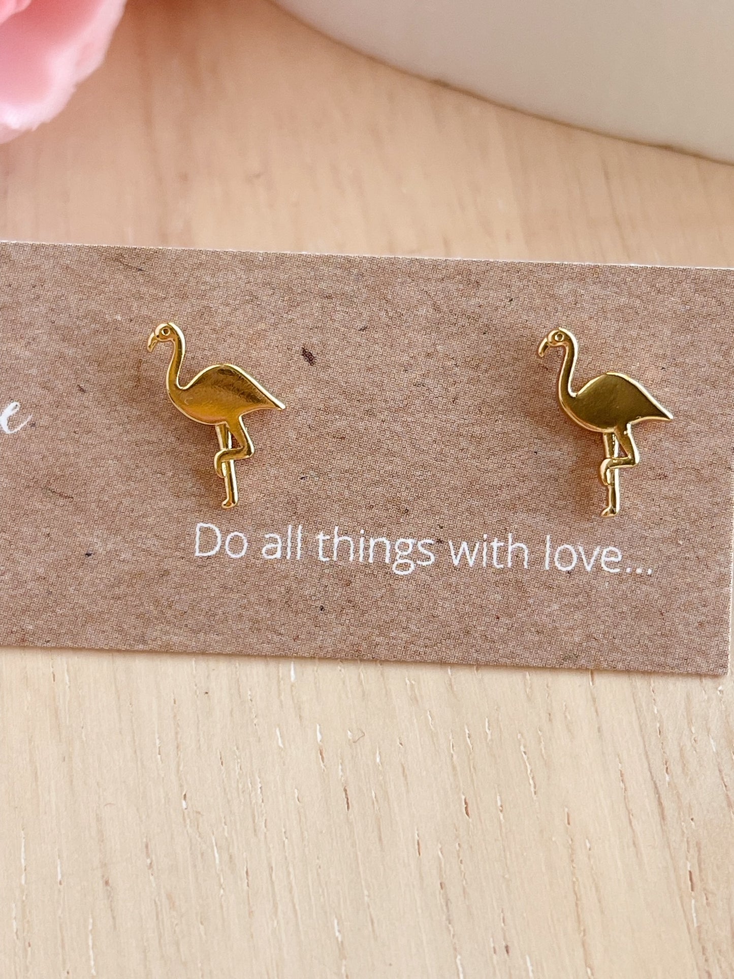 Gold-plated Flamingo Studs