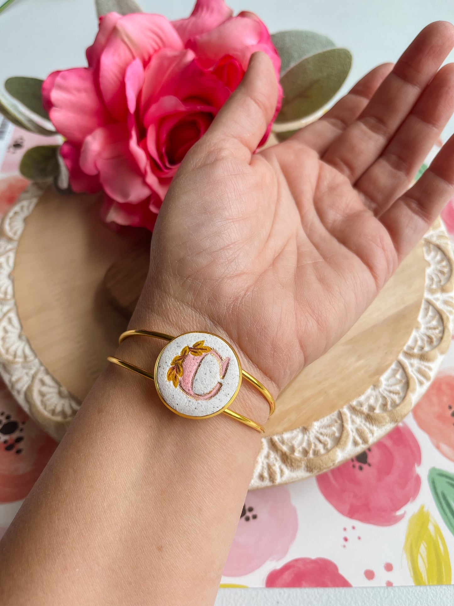 Lovely Initials Cuff Bracelet
