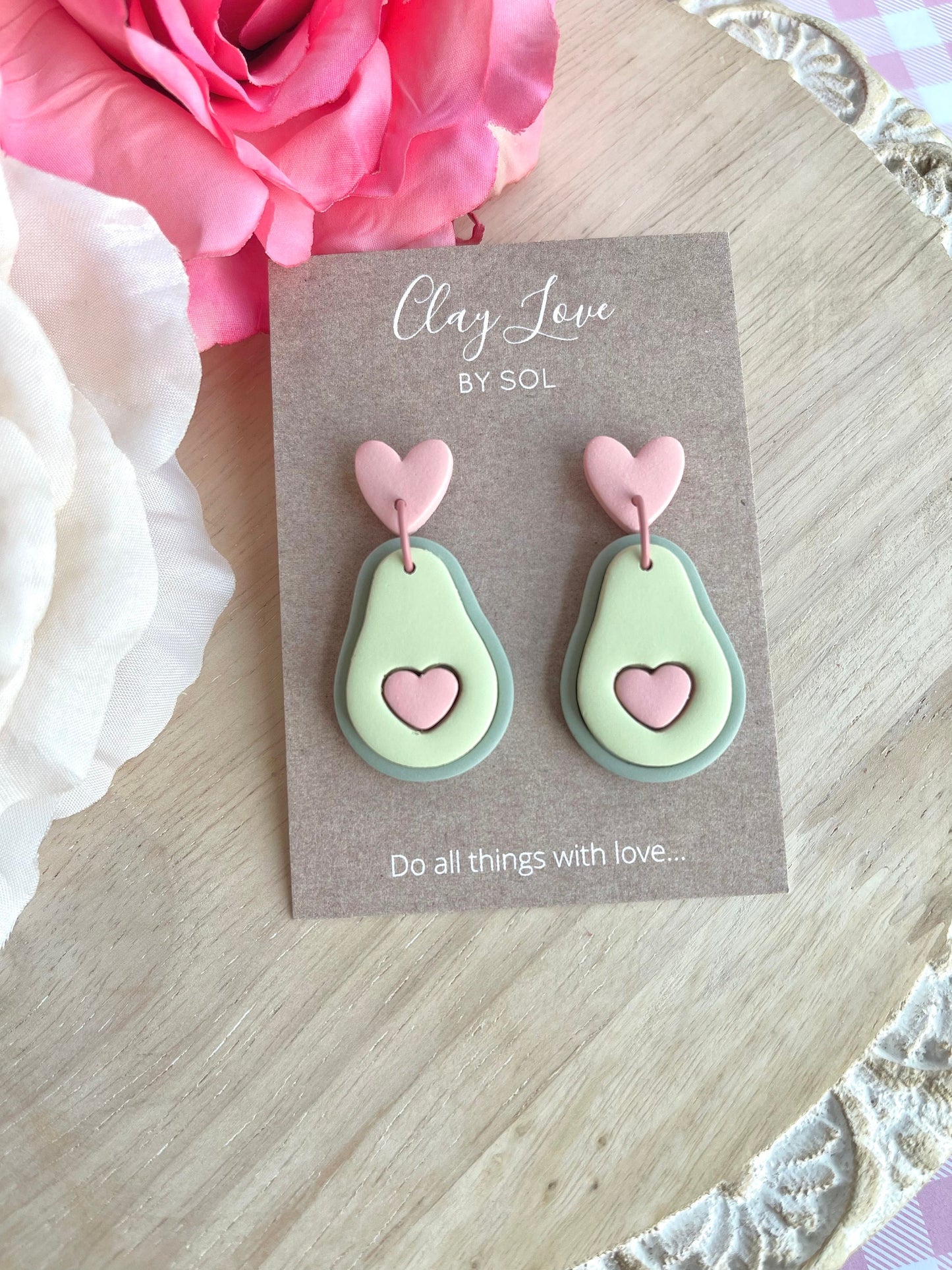 Valentine’s Day Collection-Lovocado Earring Dangles, Avocados with heart pits to plant seeds of love
