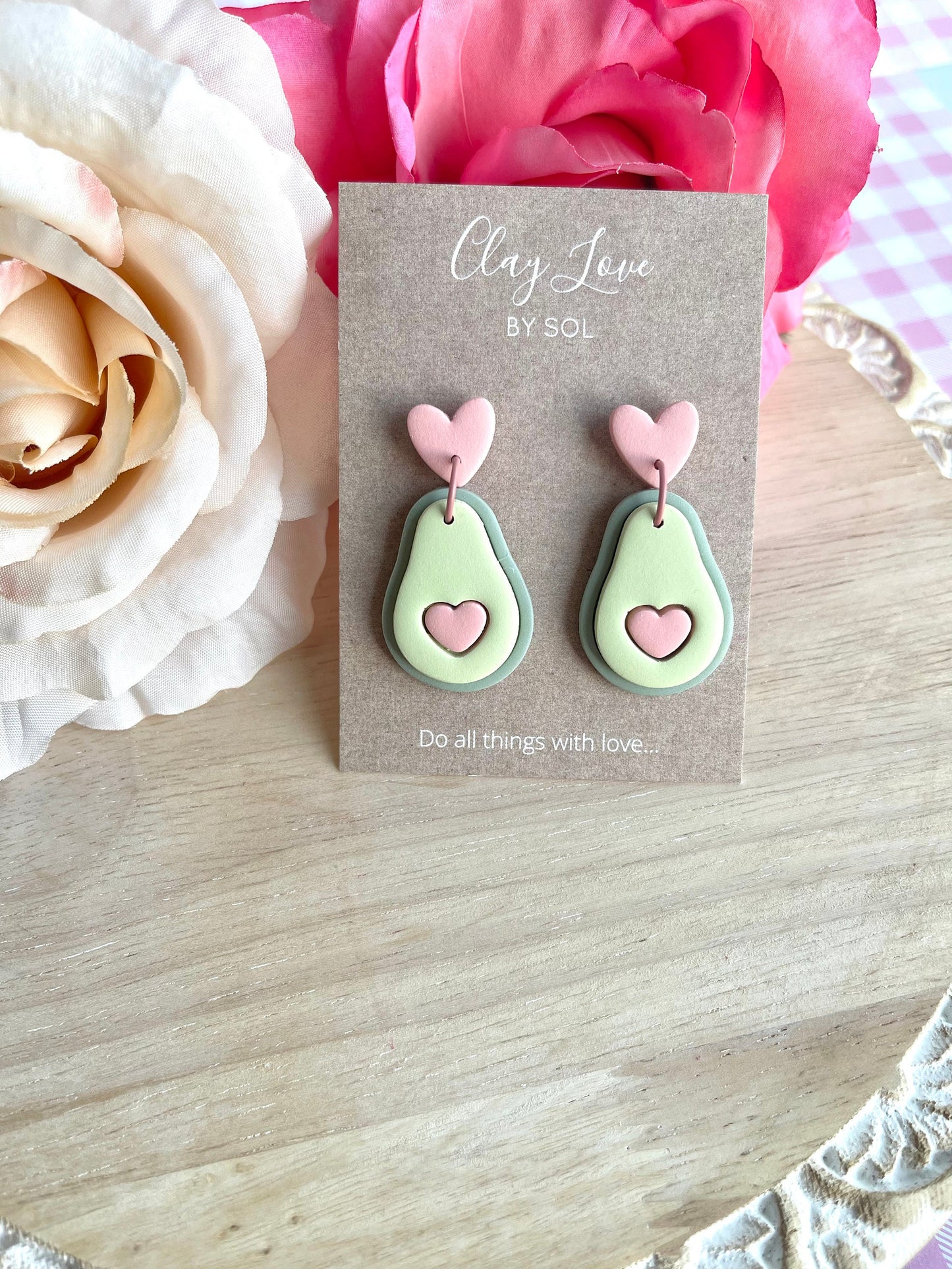 Valentine’s Day Collection-Lovocado Earring Dangles, Avocados with heart pits to plant seeds of love