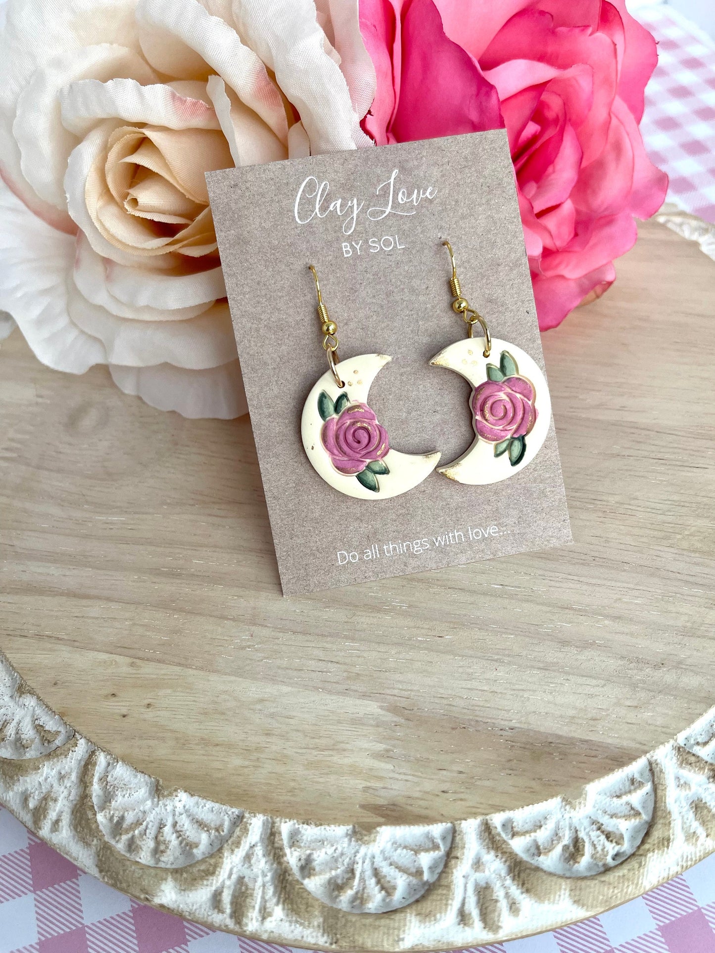Valentine’s Day Collection- Rose Moon Celestial Earrings