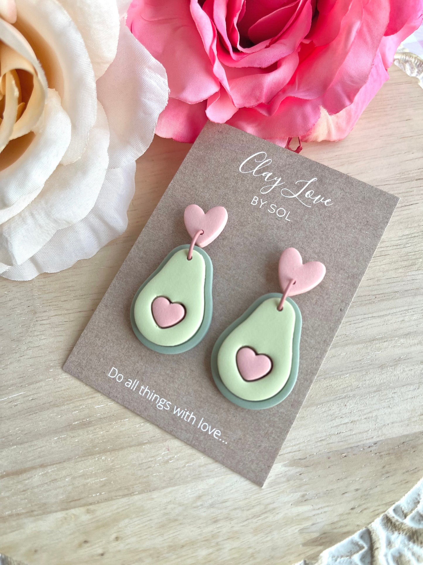 Valentine’s Day Collection-Lovocado Earring Dangles, Avocados with heart pits to plant seeds of love