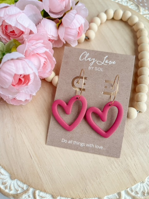 Heart Hoop Dangles