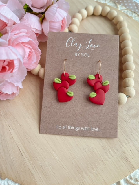 Apple Heart Trio Dangles