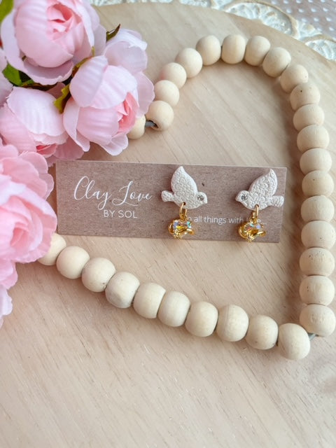 White Dove Studs