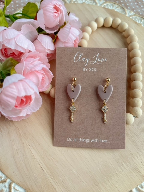 Key to My Heart Dangle Earrings