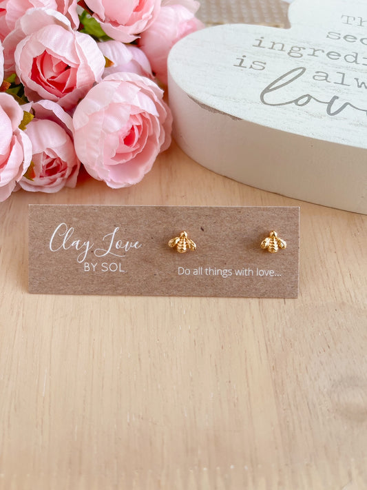 Gold-plated Bee Studs