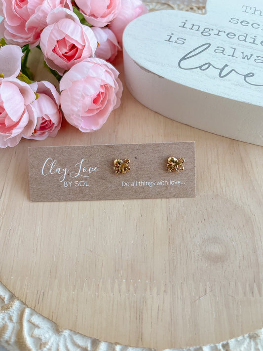 Gold-plated Octopus Studs