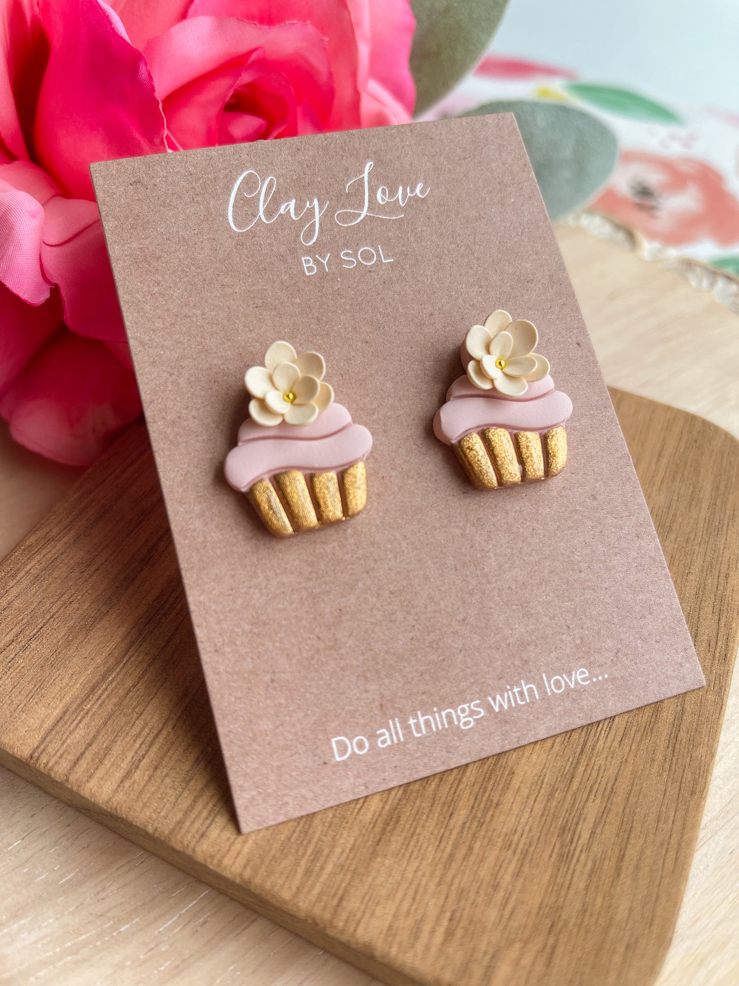 Delicate Cupcake Stud Earrings