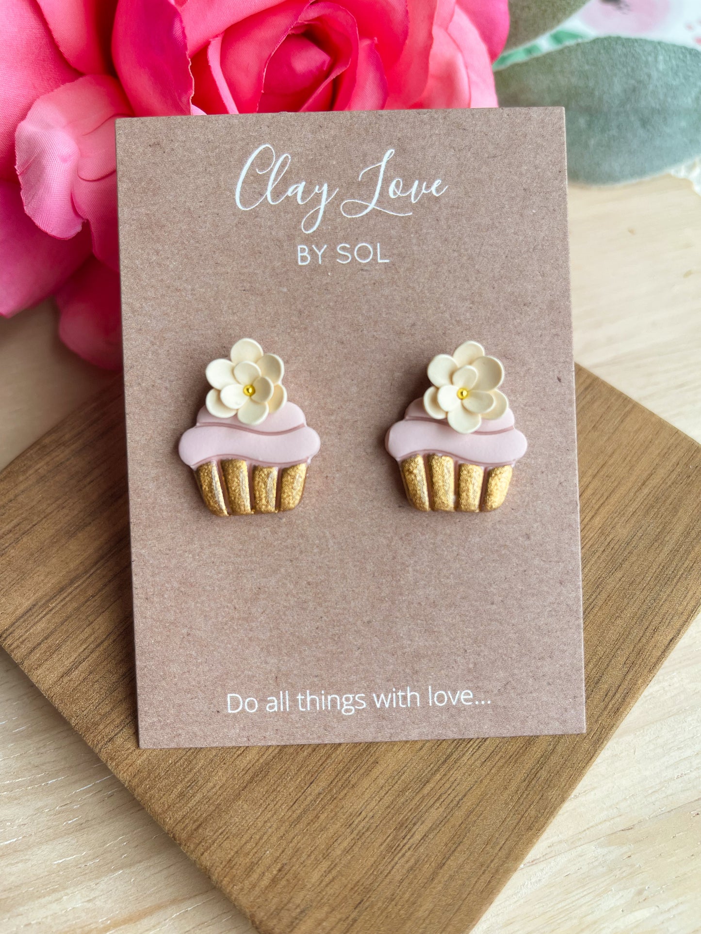 Delicate Cupcake Stud Earrings