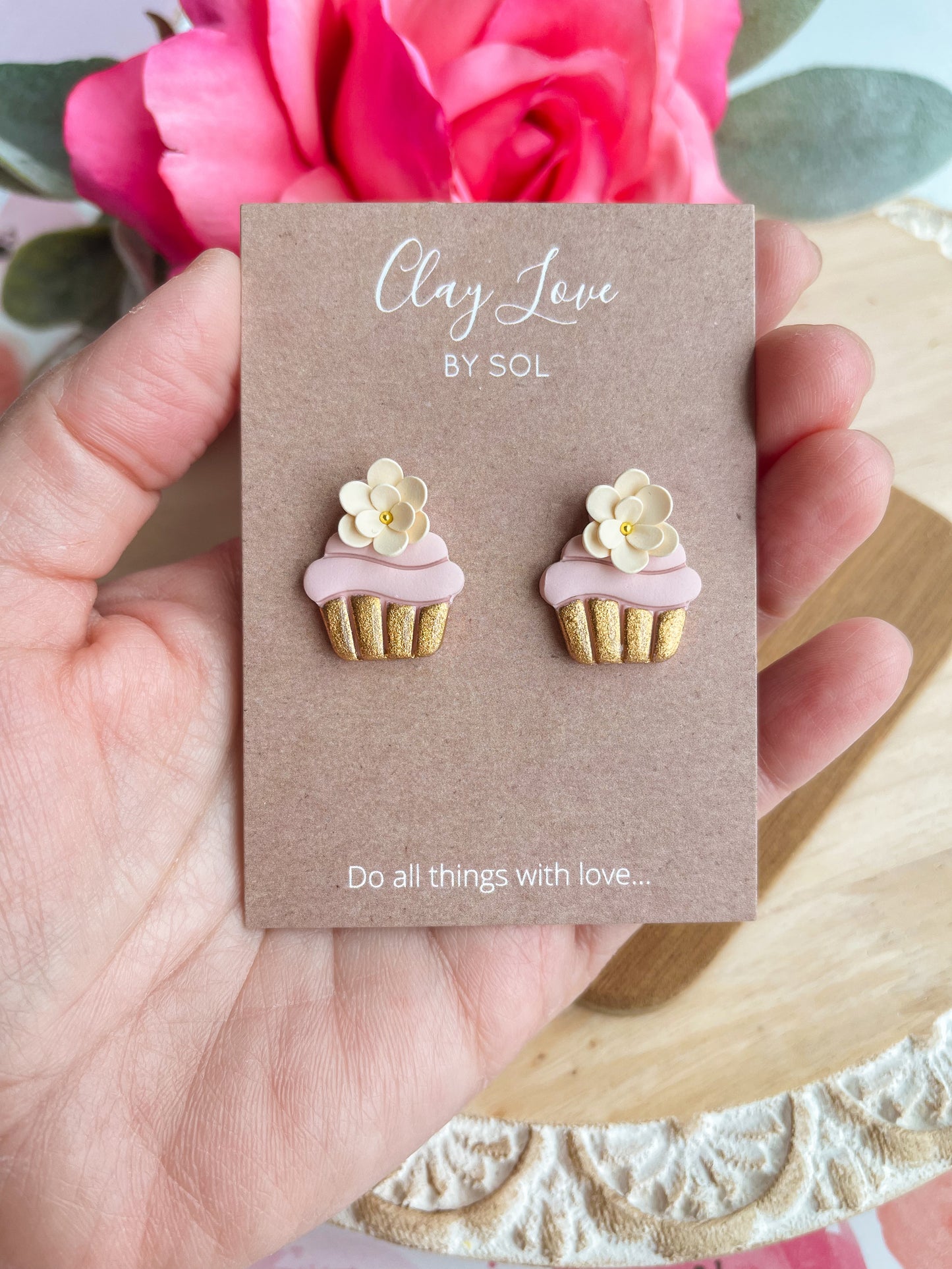 Delicate Cupcake Stud Earrings