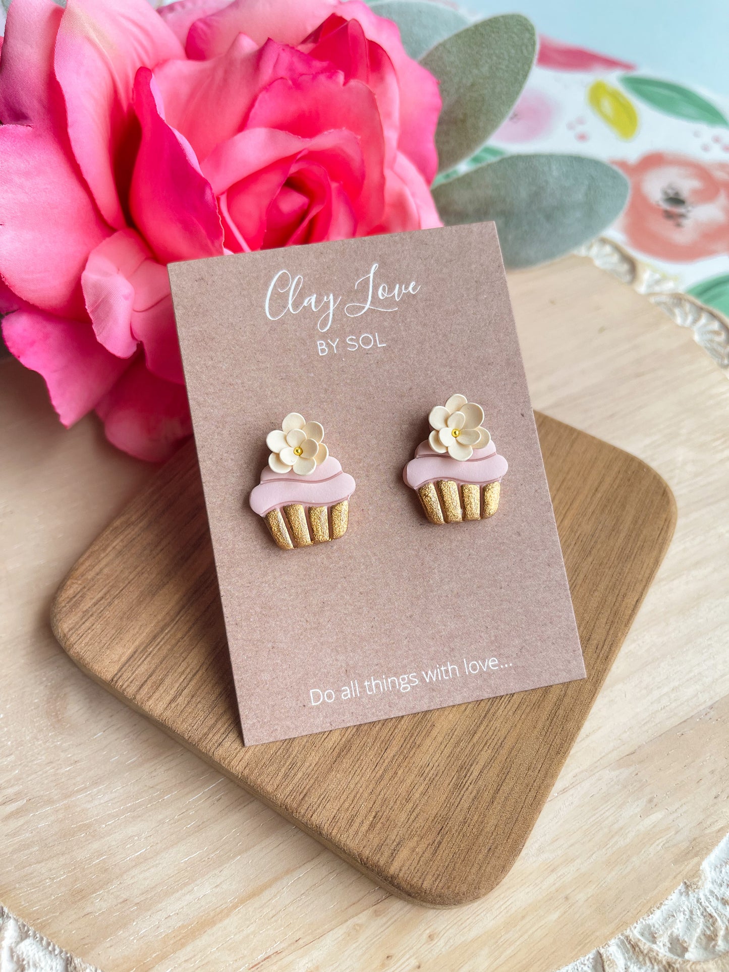 Delicate Cupcake Stud Earrings