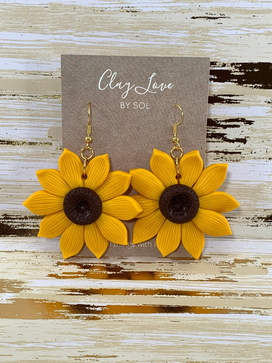 Large Sunflower Earrings