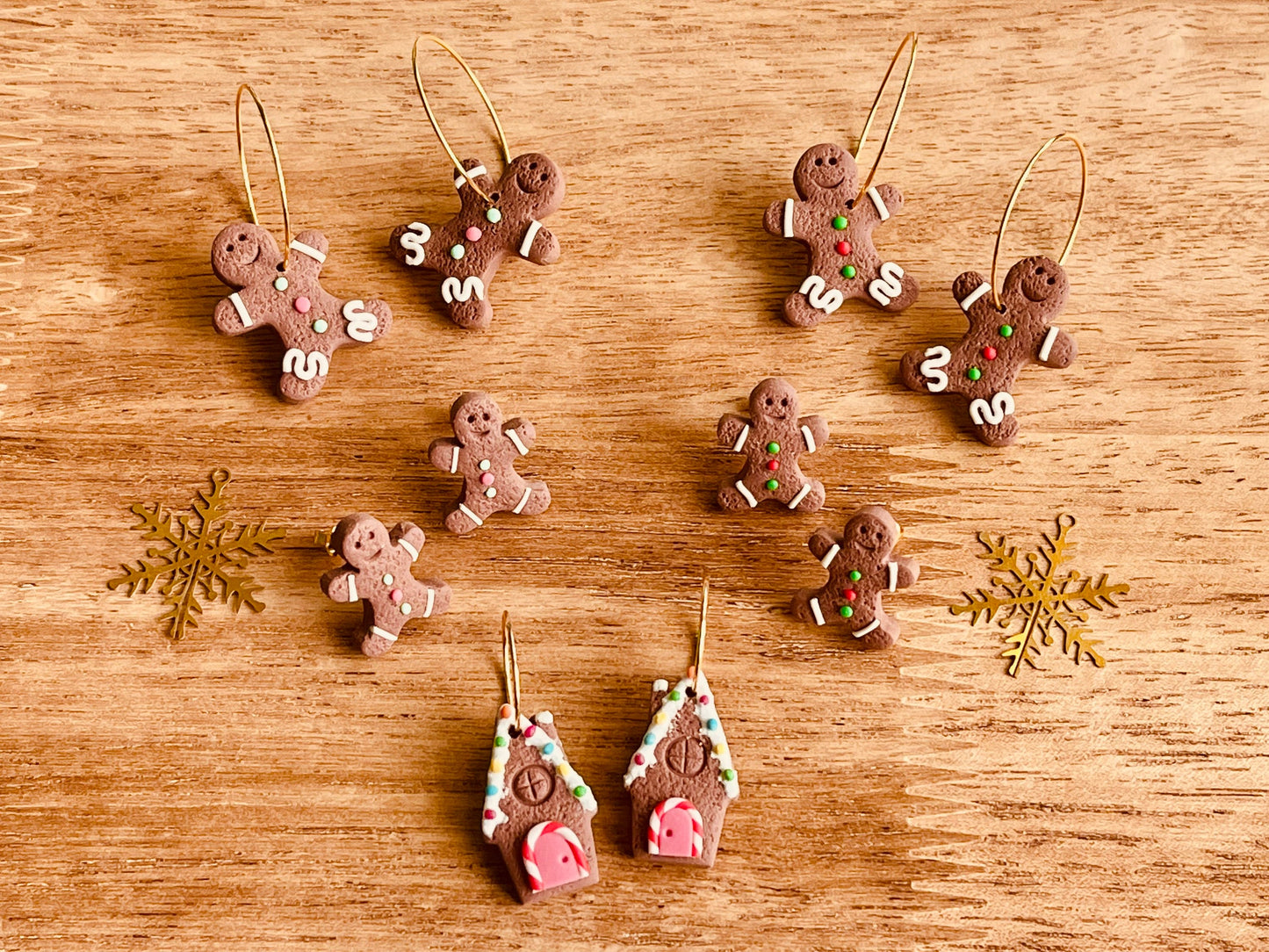 Gingerbread Polymer Clay Earrings Collection