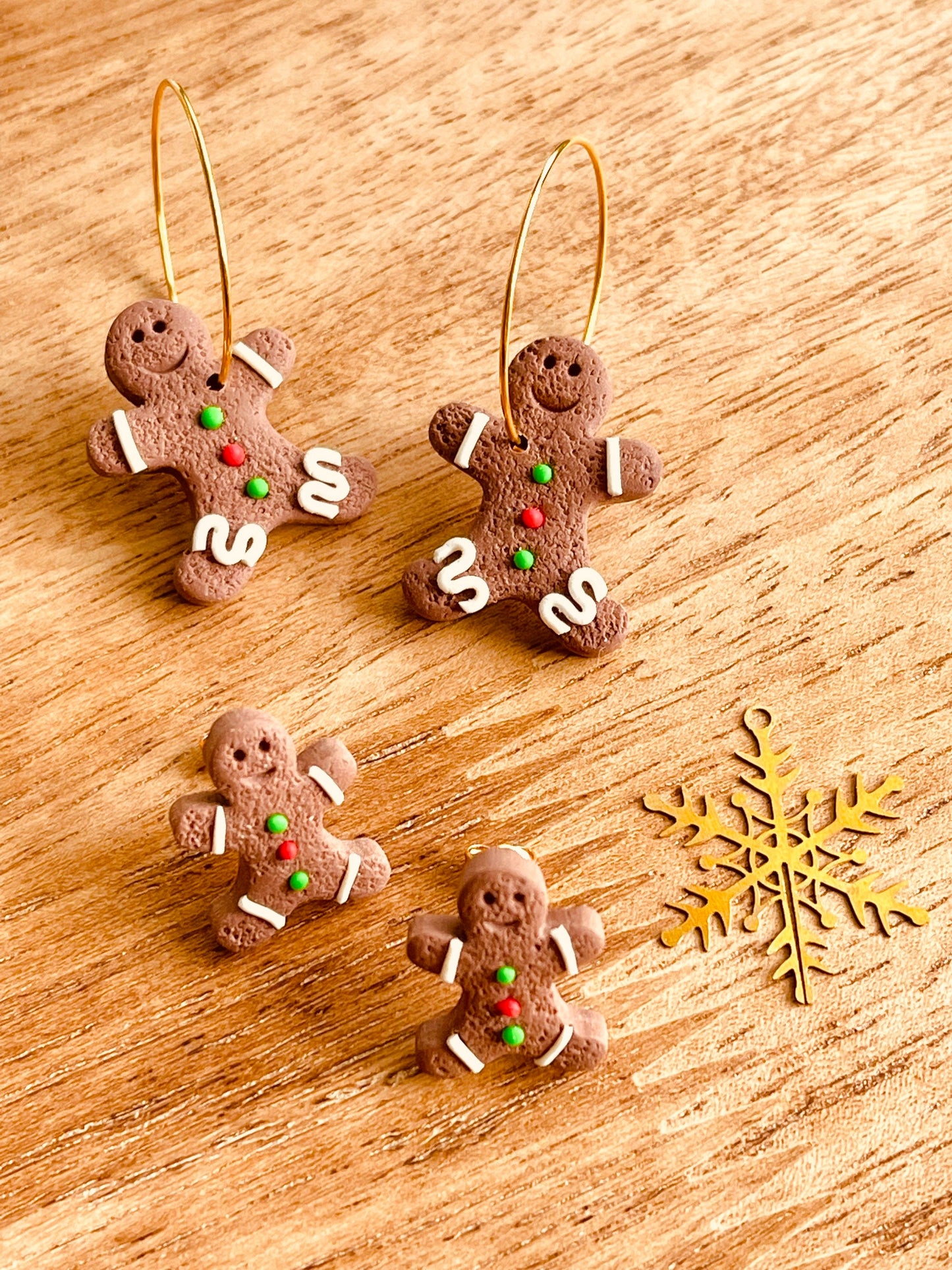 Gingerbread Polymer Clay Earrings Collection