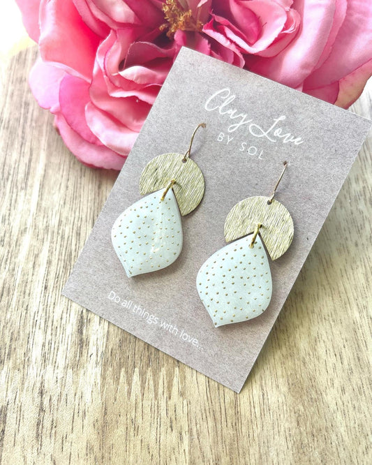 Translucent and Gold Dangle Teardrop earrings, with brass findings, lightweight and dreamy.