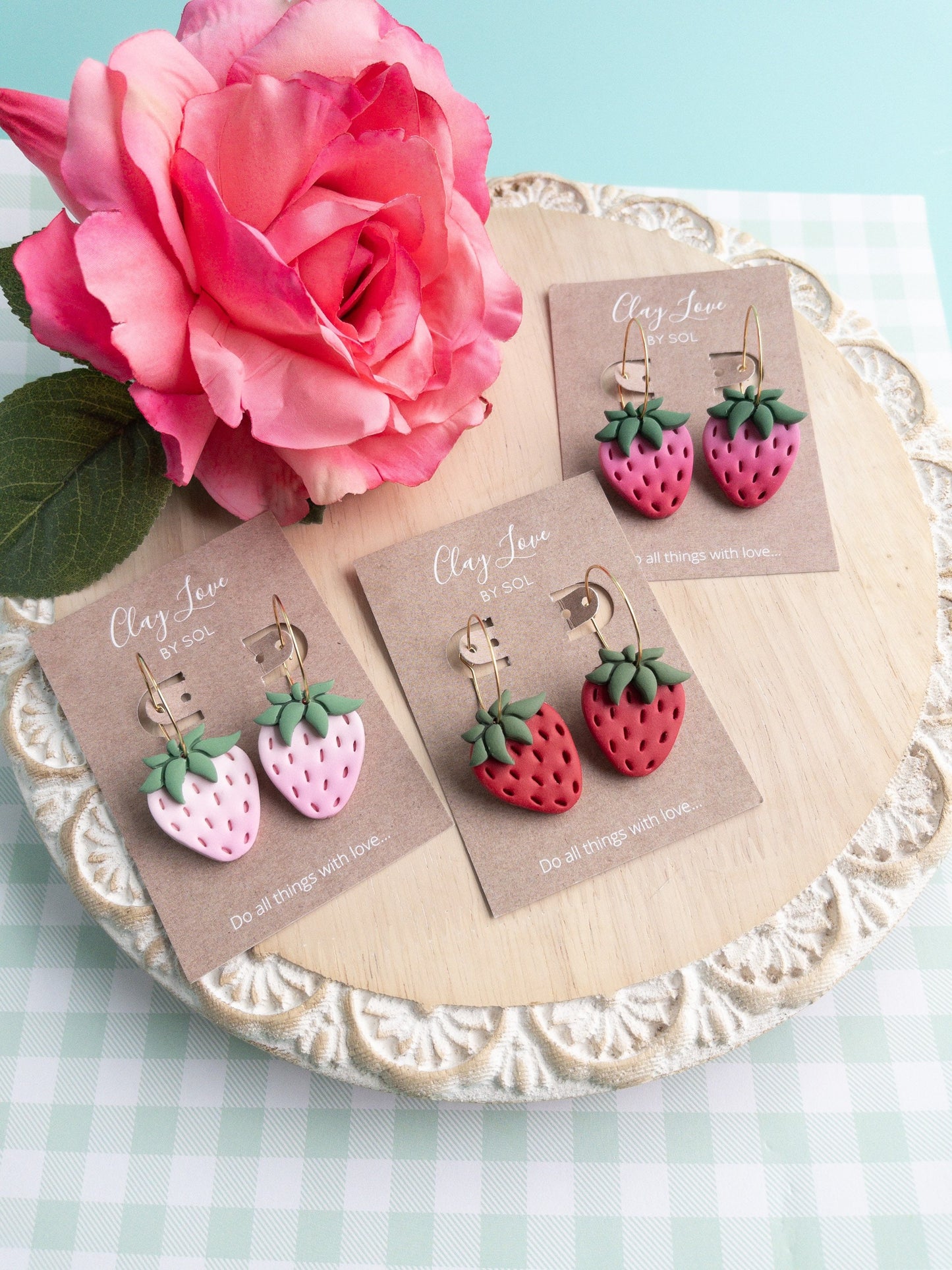 Cutest Strawberry Hoop Earrings