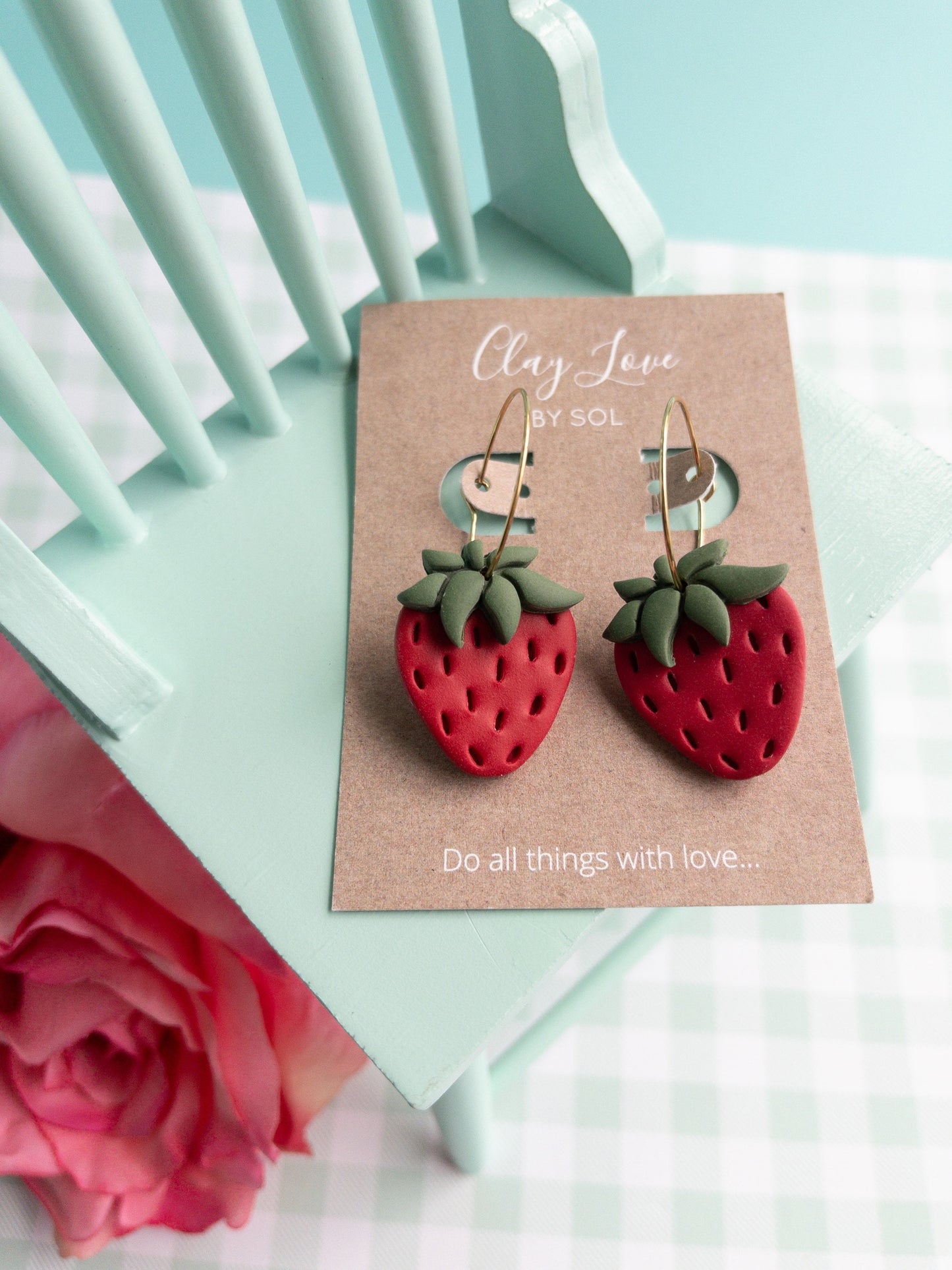 Cutest Strawberry Hoop Earrings