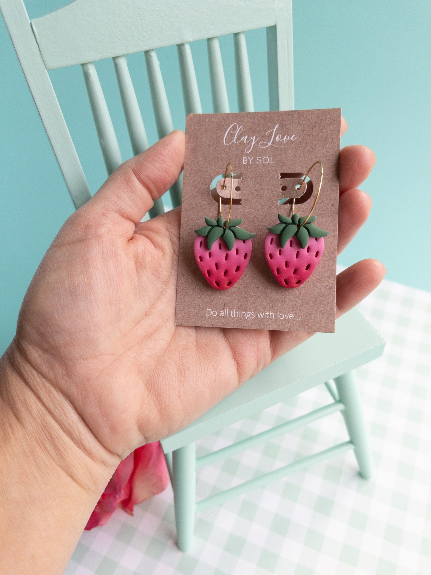 Cutest Strawberry Hoop Earrings