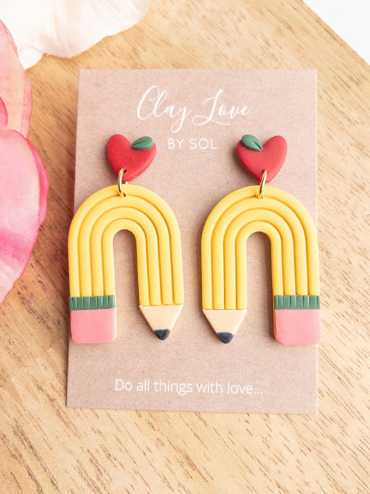 Pencil Arch Dangle Earrings, perfect for teachers or teacher gifts!